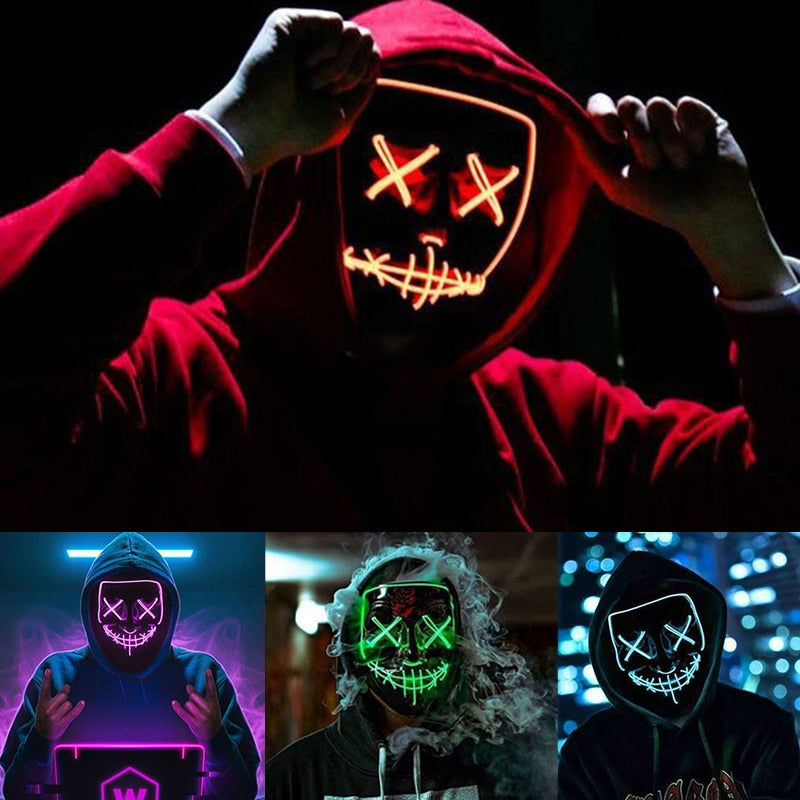 Halloween Decoration Glowing Led Mask Party